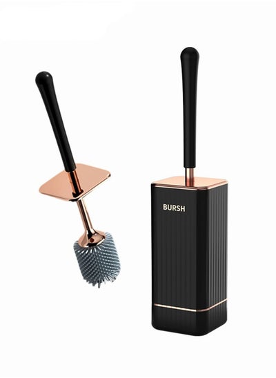 اشتري Toilet Scrubber And Covered Holder Style Wall-mounted Black في الامارات