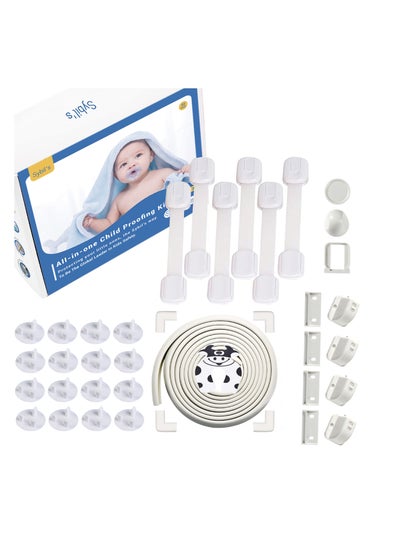 Buy Childproofing Safety Kit | 6 Cabinet Locks | 4m Edge Protector | 12 Corner Guards | 16 Socket Covers | 1 Door Stopper | Home Safeguarding | Ideal Gift For Newborns Proofing (Safety Kit 3) in UAE