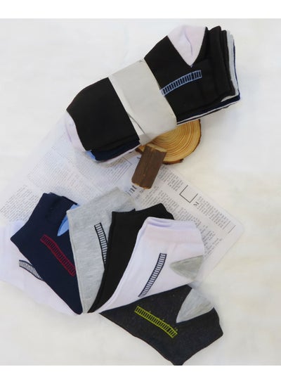 Buy Men's anti allergy and sweating socks, set of 12 pairs, high quality, multi colored. in Saudi Arabia