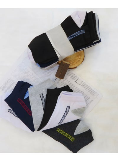 Buy Men's anti allergy and sweating socks, set of 12 pairs, high quality, multi colored. in Saudi Arabia