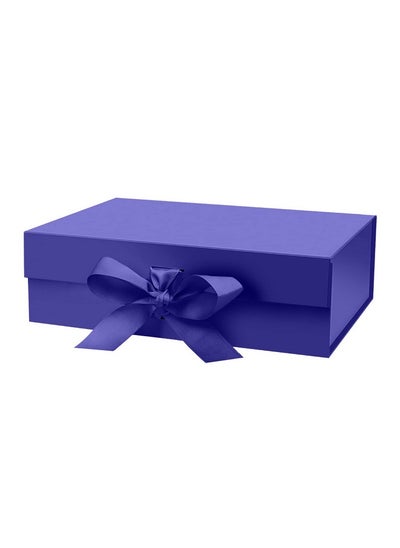 Buy 10.5"X7.5"X3.1" Blue Magnetic Gift Box With Lid And Ribbon For Presents in Saudi Arabia