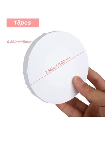 Buy 2 Pack 4 Inch Round Stretched Canvas for Painting, Blank White Canvas Boards, Circle Canvas Panel Boards, Cotton Painting Canvas Panels, Art Supplies for Painting Acrylic Artist Hobby Painter in UAE