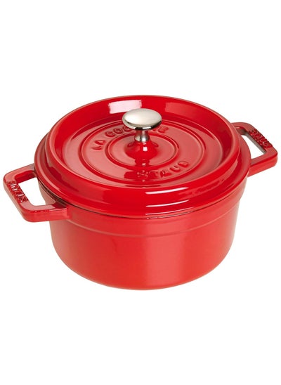 Buy Staub Round Cocotte 20Cm Cherry 2.2L Cast Iron Material in UAE