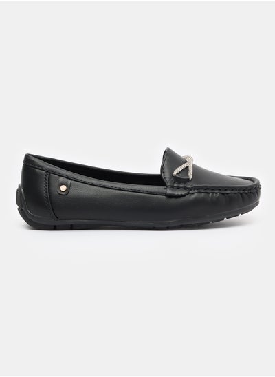 Buy Twisted Buckle Slip On Leather Simple Loafer in Egypt