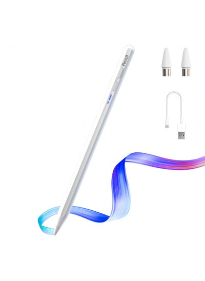 Buy Stylus Pens for iPad, 2X Fast Charge iPad Pencil with Perfect Precision, Low Latency, Compatible with 2018-2023 Apple iPad Pro 11&12.9 inch, iPad Air 3/4/5, iPad 6-10, iPad Mini 5/6 Gen, White in UAE