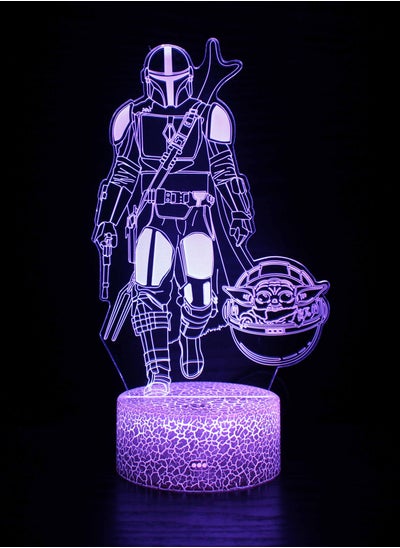 Buy 3D Illusion Star Wars Night Light 16 Color Change Decor Lamp Desk Table Night Light Lamp for Kids Children 3 in UAE