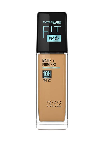 Buy Maybelline New York Fit Me Matte & Poreless Foundation 16H Oil Control with SPF 22 - 332 in UAE