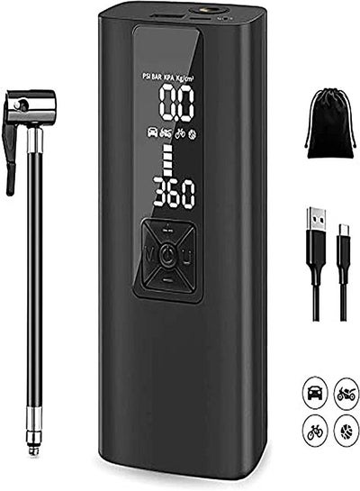 Newfun Cordless Car Tyre Inflator - 6000mAh, 150 PSI, 5 Modes With LED Display For Cars, Bikes, Balls