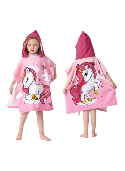 Buy Super Soft Kids Bathrobe Toddler Bath Pool Beach Hooded Poncho Towel Wrap in UAE