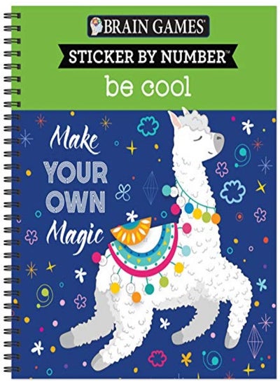 Buy Brain Games Sticker By Number Be Cool by Publications International Ltd - New Seasons - Brain Games Paperback in UAE