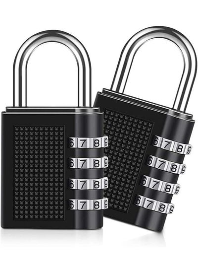 Buy Rustproof Portable Combination Padlock, 4 Digit Combination Lock, Padlock for School Gym Lockers, File Cabinets, Tool Boxes, Employee Lockers, Fences, Latches, Parking Locks, Boxes, etc. 2 Pack ,Black in Saudi Arabia