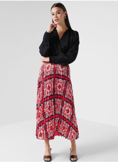 اشتري Printed Pleated Skirt في الامارات