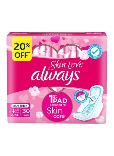 Buy Always Skin Love Pads Pink 30 Large Thick Napkin in UAE