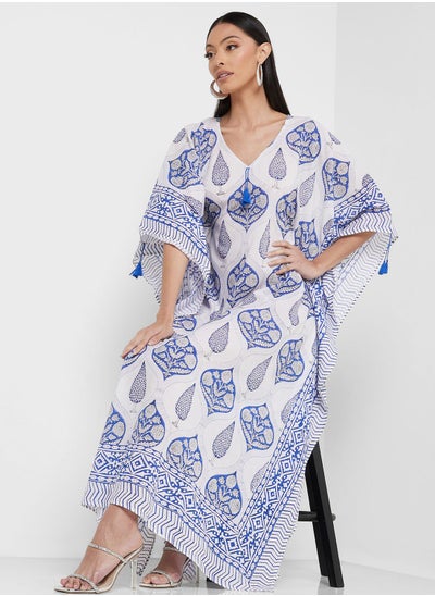 Buy Cape Sleeve Printed Kaftan in Saudi Arabia