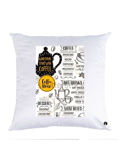 Buy Printed Pillow Polyester White 30x30cm in Egypt