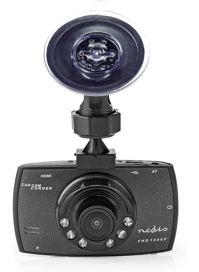 اشتري Dash Cam Full HD with 120 Viewing Angle & Night Vision, 2.7 inch LCD & Car Adapter, Black في السعودية