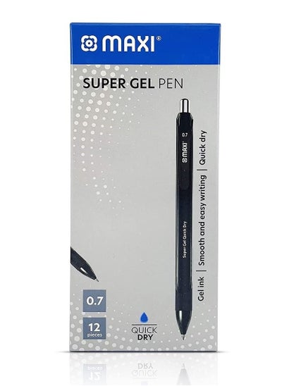 Buy 12-Piece Gel Pen 0.7mm Tip Black Ink in UAE