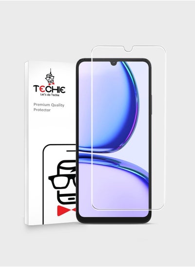 Buy Techie HD Tempered Glass Screen Protector For Realme C53 Anti Reflection Anti Bubbles 9H Hardness 0.2 mm Rounded Edges Easy Installation in Saudi Arabia