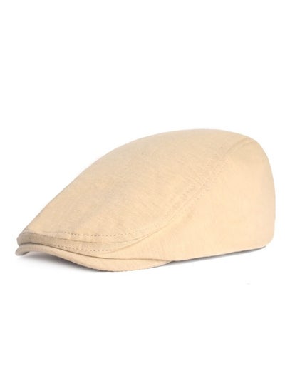 اشتري Men/Women Solid Simple Woolen Duck Tongue Hat Beige في الامارات