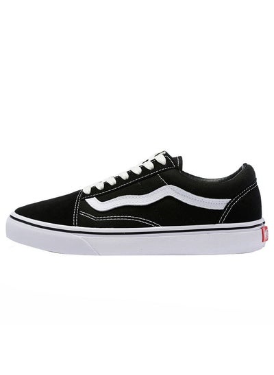 Buy VANS Classic Black and White Stripe Canvas Shoes in Saudi Arabia