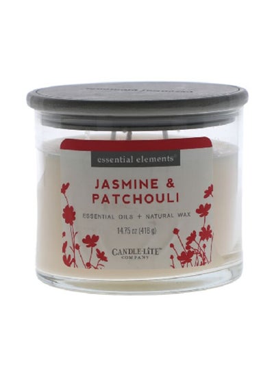 Buy Jasmine and Patchouli Scented Jar Candle Beige 418 g in Saudi Arabia