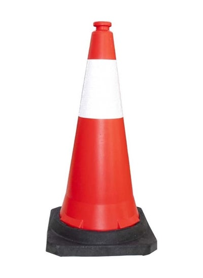 Buy BERRY Traffic Safety Cone PPC with PE Base | 75X40CM Road Safety Reflective Traffic | High Visibility Orange Traffic Cone | Portable Wind Resistant Traffic Cone with Black Base in UAE