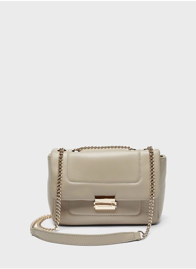 اشتري Chain Detail Flap Over Crossbody في الامارات