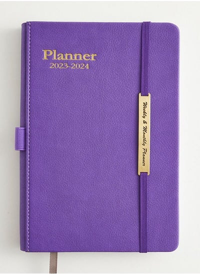 اشتري Academic Weekly & Monthly Planner Daily Planner with Monthly Tabs, Leather Cover + Month Label + Thick Paper + Elasticated String on the side في الامارات