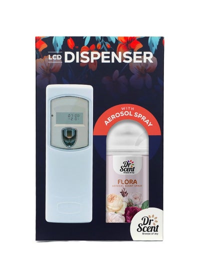 اشتري Dr Scent Breeze of Joy, Combo | Automatic Air Freshener Spray Dispenser LCD with 300 ml Aerosol Spray Refill | Long-Lasting Fragrance for Home & Office. (Flora) في الامارات