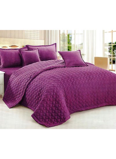 Buy 6 Pieces Comforter Set King Size 220 X 240 Cm Solid Color Reversible Bedding Set for All Seasons in Saudi Arabia