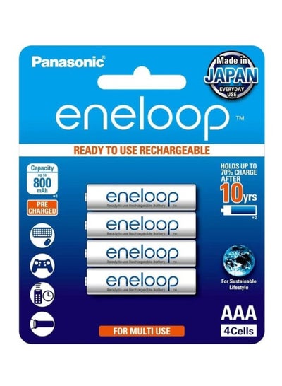 Buy 4 Piece Eneloop AAA 800 mAh Rechargeable Batteries in UAE