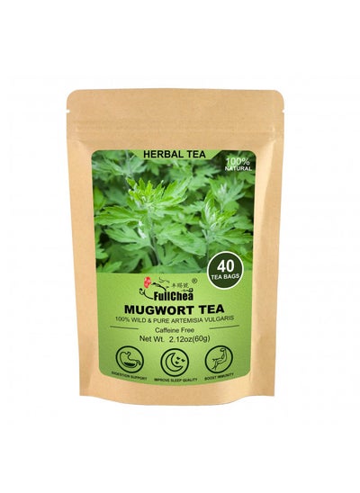 Buy FullChea - Mugwort Tea Bag 40 Teabags, 1.5g/bag - 100% Pure Mugwort leaves Herbal Tea - Rich In Antioxidants in UAE