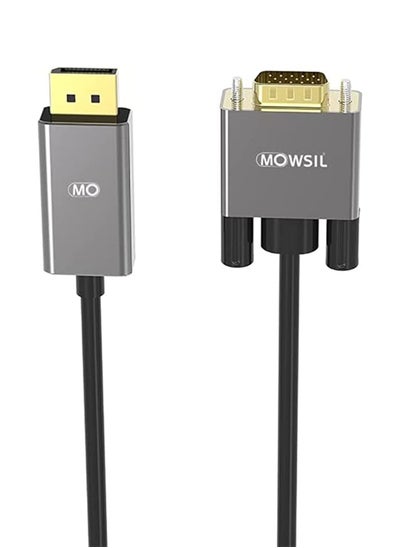 اشتري Mowsil DisplayPort to VGA Cable 2Mtr,Supported Resolution 1080P@60Hz,Aluminum Alloy Body and Gold Plated Connector في الامارات