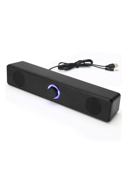 Buy E-3511 Computer Speaker Soundbar - (6W) 3W * 2.0 channels - 3.5mm Jack + USB Powered For Laptop, Desktop in Egypt