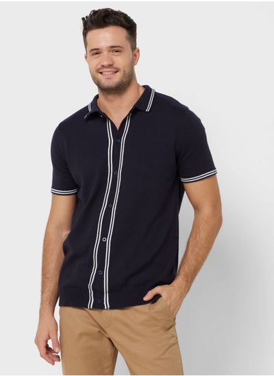 Buy Knitted Button Up Polo Shirt in Saudi Arabia