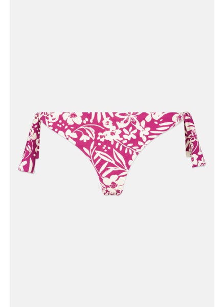 Buy Women Floral Pattern Bikini Bottom, Purple/White in UAE