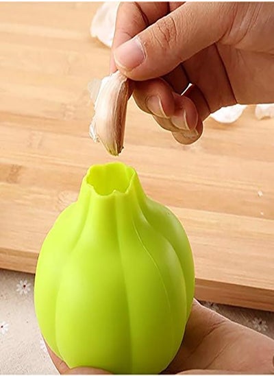 Buy Creative Silicone Garlic Peeler Vegetable Peeler Practical Kitchen Gadget Garlic Stripper Tube Garlic Peeling Green in Saudi Arabia