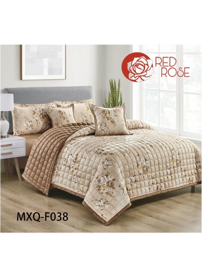 Buy Comforter set for two people 6piece bedspread, polyester 240 by 220cm in Saudi Arabia