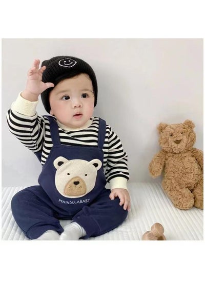 Buy Baby Jumpsuit Spring And Autumn Outing Toddler Spring Clothes Fleece-Lined Autumn Romper One-Year-Old Baby Boy Winter Romper in Saudi Arabia