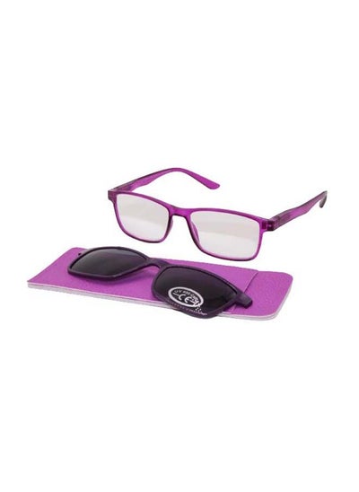 Buy Rectangular Reading Glasses With Magnetic Clip-On Sunglasses in UAE