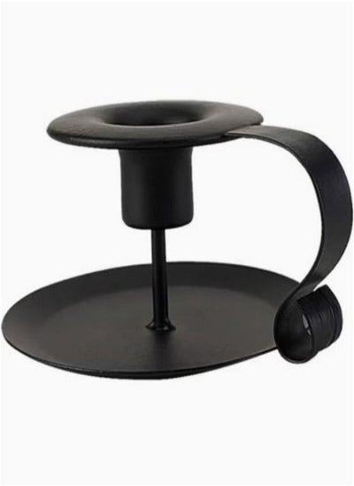 Buy Metal Candlestick Holder Black in Saudi Arabia