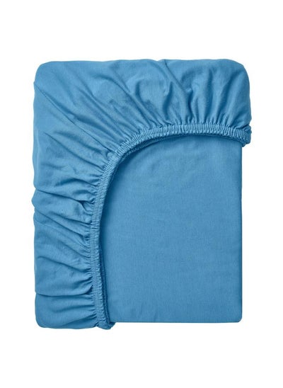 Buy Fitted Sheet Blue 90X200 Cm in Saudi Arabia