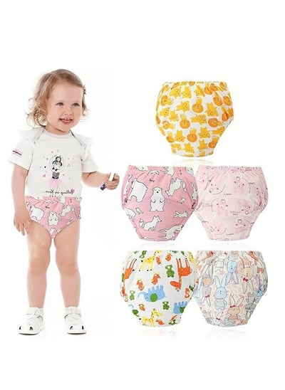 اشتري 5PCS Baby Potty Training Pants, Breathable Potty Training Underwear, Toddler Training Underwear For 18-28 Pounds Boy And Girls Strong Absorbent Cotton Training Pants في السعودية