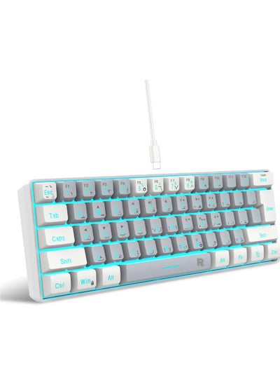 Buy Arabic English 60% Wired Gaming Keyboard RGB Backlit Mini Keyboard Waterproof Small Ultra-Compact 61 Keys Keyboard for PC/Mac Gamer Typist Travel Easy to Carry on Business Trip in UAE