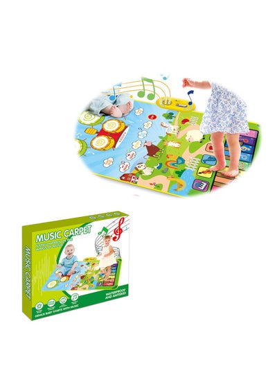 اشتري 3 in 1 Musical Toys Blanket for Toddlers, Piano Keyboard, Drum Mat with 2 Drum Sticks, Animal Touch Play Blanket, Baby Toys for 12-18 Months في الامارات