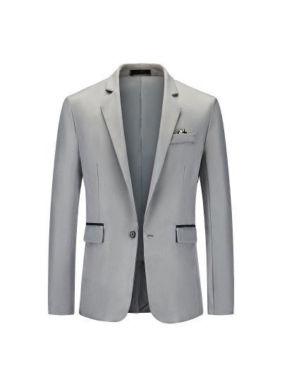 اشتري New Mens Loose Business Suit Casual Fashion BlazerGray Gray في السعودية