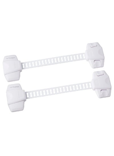 Buy 2-Piece Durable Sturdy Adjustable Strap Locks White 13.34 x 17.47 x 30.17 cm 5021330 in Saudi Arabia