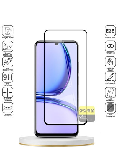 Buy Premium E2E Full Glue Full Cover Tempered Glass Screen Protector For Realme C53 4G 2023 Clear in UAE