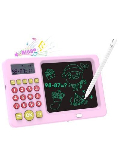 اشتري Electronic Math Game with LCD Writing Tablet for Age 6+ Kids , Addition, Subtraction, Multiplication&Division Math Games Gift for Boys & Girls Ages 6+（Pink） Brand: Pussan في الامارات