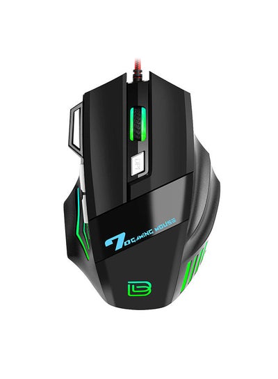 Buy G5 Wired Gaming Mouse RGB Gaming Mouse 7 Keys Ergonomic Mice 4-gear Adjustable DPI for PC Desktop Computer Black in Saudi Arabia